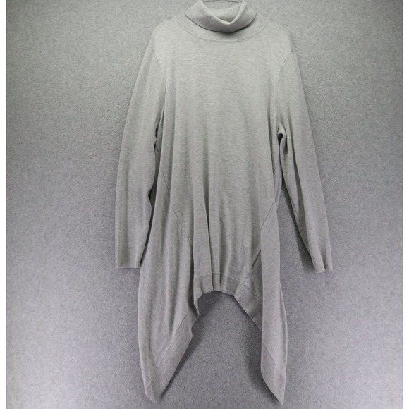 Chico's Sweaters - Chico's Sweater Womens 2 Large Pullover Knit Tunic Cowl Neck Gray Long Sleeve‎